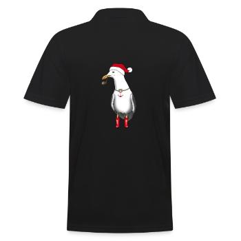 Möwe Weihnachten Küste Ostsee Nordsee Geschenkidee - Männer Poloshirt - Schwarz - Hinten - Kai (181cm)