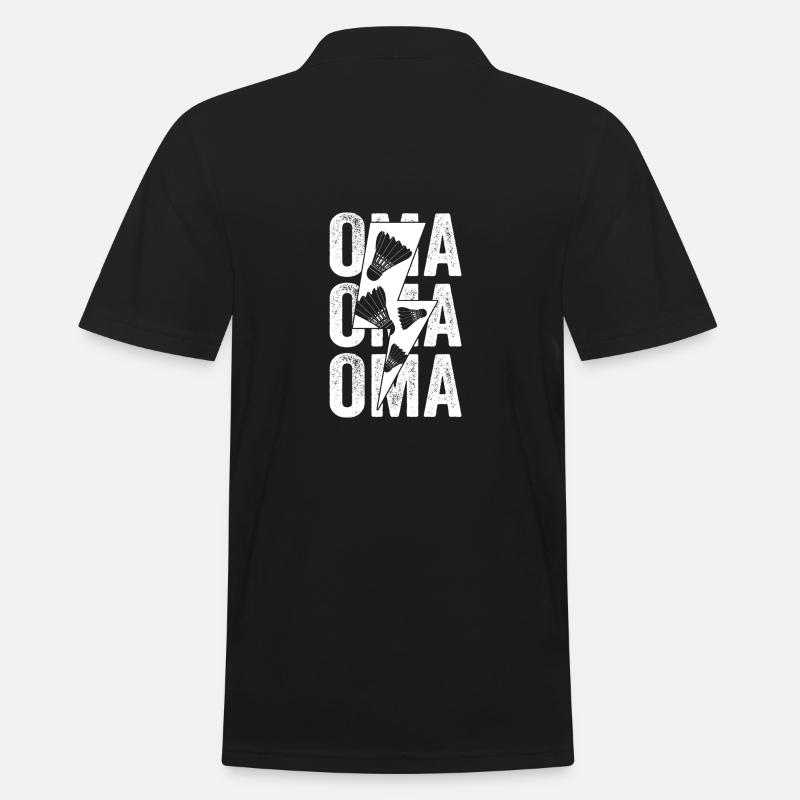 Federball Oma Großmutter Badminton - Männer Poloshirt - Schwarz