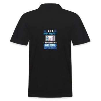 Dateningenieur Datenverarbeitung Datenwissenschaft - Männer Poloshirt - Schwarz - Hinten - Kai (181cm)