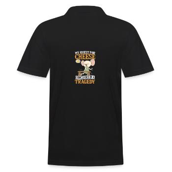 Brie Blue Cheese My Search for Cheese - Men's Polo Shirt - black - Back - Kai (181cm)
