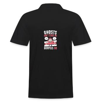 Fitness Jump Squats Burpees Workout - Männer Poloshirt - Schwarz - Hinten - Kai (181cm)