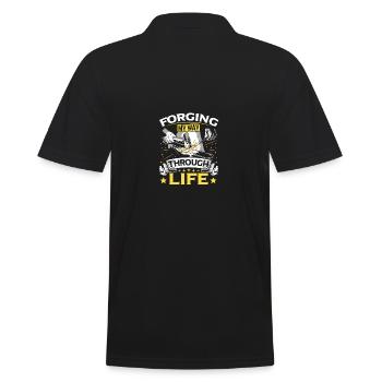 Power Blacksmith Metalforge Merch - Men's Polo Shirt - black - Back - Kai (181cm)