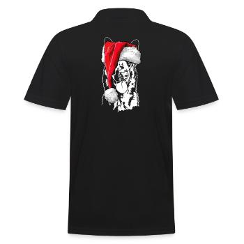 Santa Malinois Christmas St. Nicholas Dogs Wilsigns - Men's Polo Shirt - black - Back - Kai (181cm)