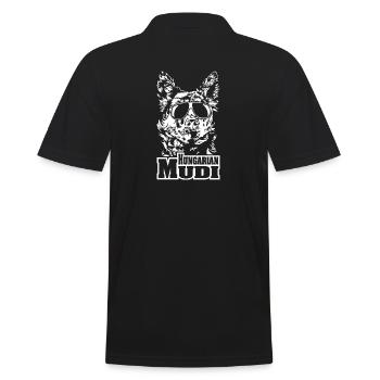HUNGARIAN MUDI cool Sonnenbrille Hunde Hund - Männer Poloshirt - Schwarz - Hinten - Kai (181cm)