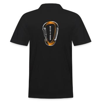 Alpinist Berg Karabiner alpin klettern Bergsteigen - Männer Poloshirt - Schwarz - Hinten - Kai (181cm)