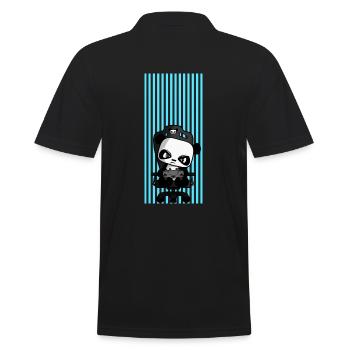 Cute Gaming Panda, PEW PEW, Nerd, Gamer, Gaming - Men's Polo Shirt - black - Back - Kai (181cm)