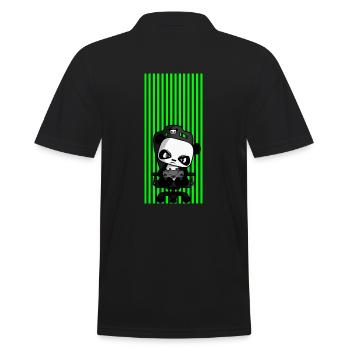 Cute Gaming Panda, PEW PEW, Nerd, Gamer, Gaming - Men's Polo Shirt - black - Back - Kai (181cm)