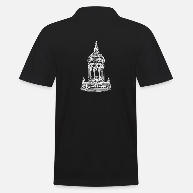Mannheim Wasserturm - Männer Poloshirt - Schwarz