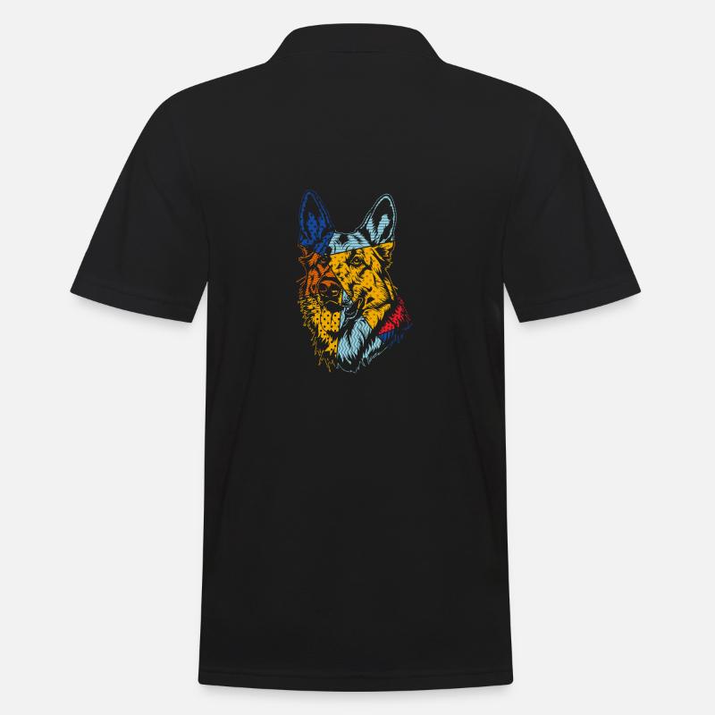Hund Deutscher Schäferhund - Männer Poloshirt - Schwarz