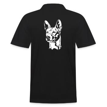 BASENJI Hunde Portrait Hundeportrait Wilsigns - Männer Poloshirt - Schwarz - Hinten - Kai (181cm)