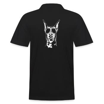 Dobermann Sonnenbrille Hunde Hundesport Wilsigns - Männer Poloshirt - Schwarz - Hinten - Kai (181cm)