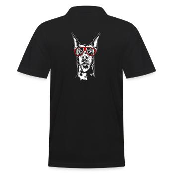 Doberman Goggles Dobie Dogs Dog Sports Wilsigns - Men's Polo Shirt - black - Back - Kai (181cm)