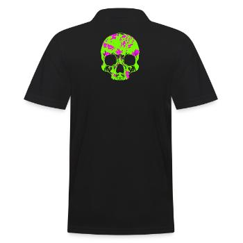 Awesome Skull - Men's Polo Shirt - black - Back - Kai (181cm)