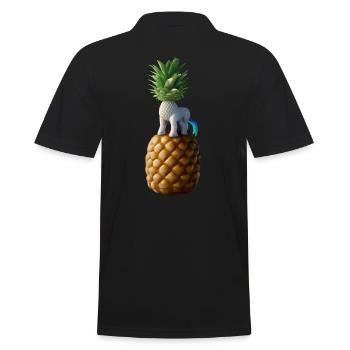 Licorne ananas - Licorne tropicale - Polo Homme - noir - Dos - Kai (181cm)