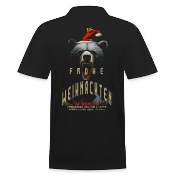 Weihnachten Berliner Bär schickt Weihnachtsgrüße - Männer Poloshirt - Schwarz - Hinten - Kai (181cm)