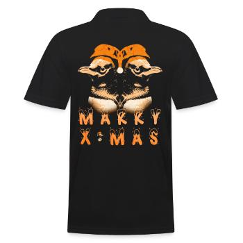 Pinguin marry xmas - Männer Poloshirt - Schwarz - Hinten - Kai (181cm)