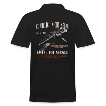 Schildkröte komme ich nicht heute komme ich morgen - Männer Poloshirt - Schwarz - Hinten - Kai (181cm)