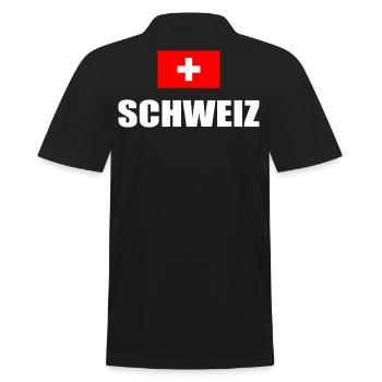 Schweiz Flagge Schweizerdeutsch Urlaub Geschenk - Männer Poloshirt - Schwarz - Hinten - Kai (181cm)