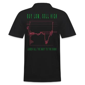 buy low sell high trading spruch - Männer Poloshirt - Schwarz - Hinten - Kai (181cm)