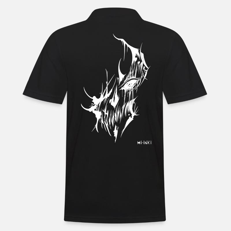 Verlaufender skull - Männer Poloshirt - Schwarz