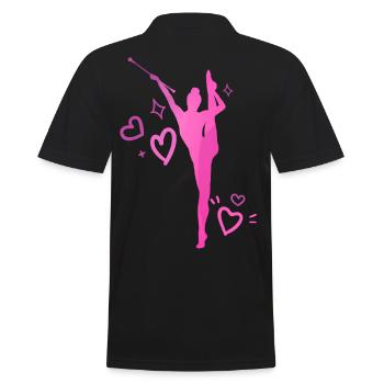 Twirleuse coeurs rose - Polo Homme - noir - Dos - Kai (181cm)