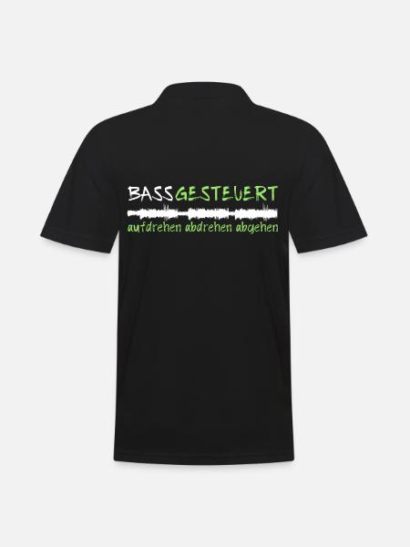 BASS gesteuert DJ Musik Party Motiv zum feiern - Männer Poloshirt - Schwarz