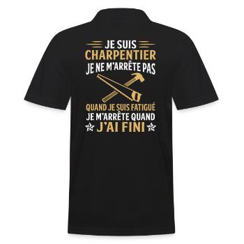 je suis charpentier - Polo Homme - noir - Dos - Kai (181cm)