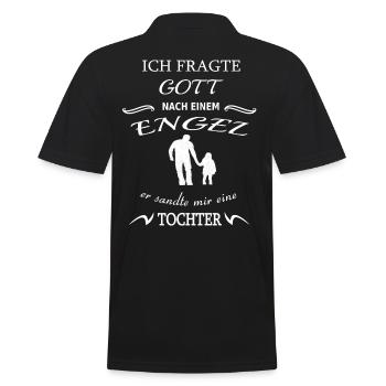 Vater und Tochter - Männer Poloshirt - Schwarz - Hinten - Kai (181cm)