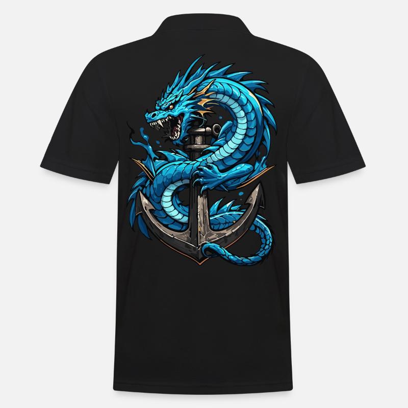 Seedrache - Männer Poloshirt - Schwarz