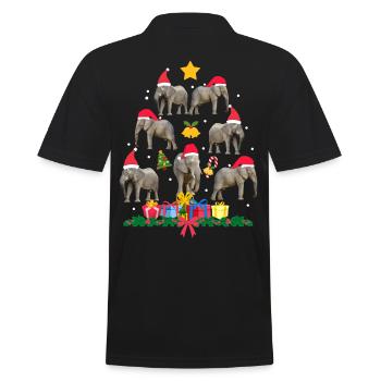 Elefant zu Weihnachten. Weihnachtsgeschenk - Männer Poloshirt - Schwarz - Hinten - Kai (181cm)