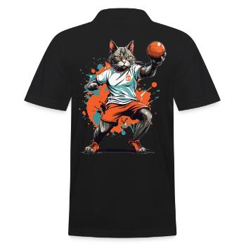 Handball Cat Ball Sports Streetwear Style - Polo Homme - noir - Dos - Kai (181cm)