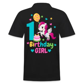 1. Geburtstag. erster Geburtstag - Männer Poloshirt - Schwarz - Hinten - Kai (181cm)