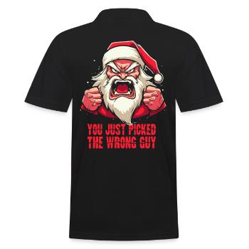 Du hast den Falschen erwischt: Weihnachtsmann - Männer Poloshirt - Schwarz - Hinten - Kai (181cm)