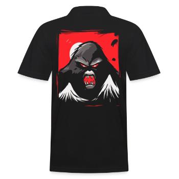 Japanese Red Sun: Angry Monster Monkey - Men's Polo Shirt - black - Back - Kai (181cm)