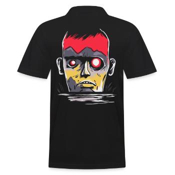 Soleil rouge japonais : regardez, un monstre - Polo Homme - noir - Dos - Kai (181cm)