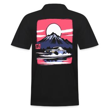 Japanische Rote Sonne: Berg Auto-Rennfahrer - Männer Poloshirt - Schwarz - Hinten - Kai (181cm)