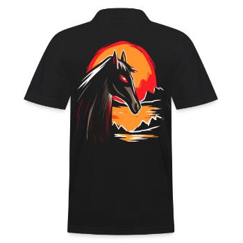 Japanese Red Sun: A Dark Horse - Men's Polo Shirt - black - Back - Kai (181cm)