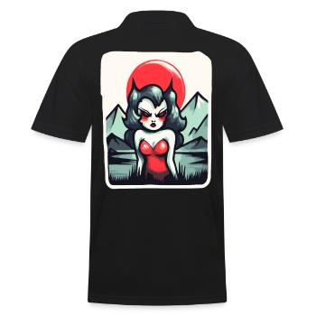 Japan's Red Sun: The Mountain Witch - Men's Polo Shirt - black - Back - Kai (181cm)