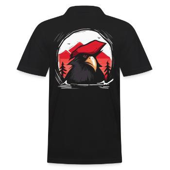 Soleil rouge japonais : Perroquet pirate cool - Polo Homme - noir - Dos - Kai (181cm)