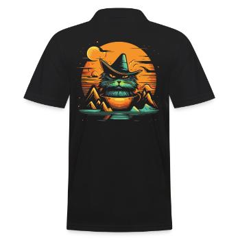Une tasse pleine de Wizard Cat - Polo Homme - noir - Dos - Kai (181cm)