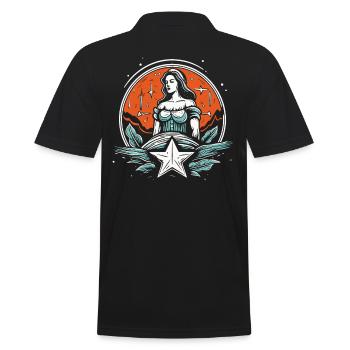 Mutter Natur, die Stern-Heldin - Männer Poloshirt - Schwarz - Hinten - Kai (181cm)