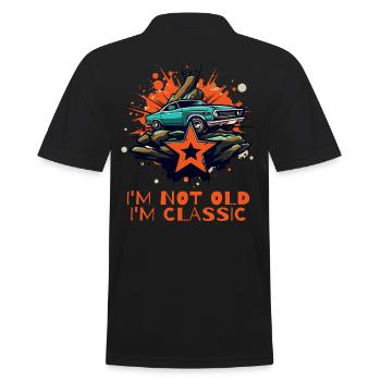 Ich bin nicht alt, ich bin ein Klassiker: Oldtimer - Männer Poloshirt - Schwarz - Hinten - Kai (181cm)