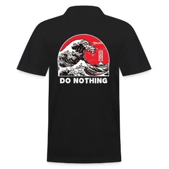 Kanagawa says: Don't do anything - Men's Polo Shirt - black - Back - Kai (181cm)