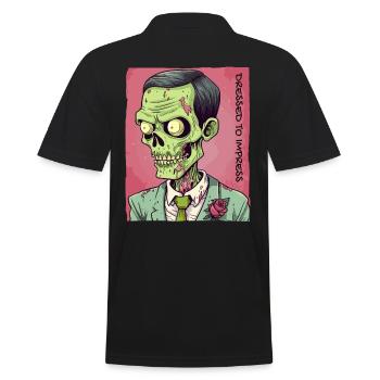 Dressed to Impress: Zombie Gentleman - Men's Polo Shirt - black - Back - Kai (181cm)