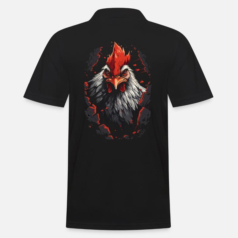 Briser les murs : un coq fort - Polo Homme - noir