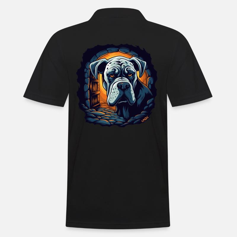 Großer Hund im Haus - Männer Poloshirt - Schwarz