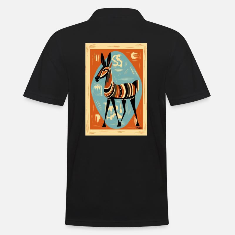 Alte Kunst: Esel - Männer Poloshirt - Schwarz
