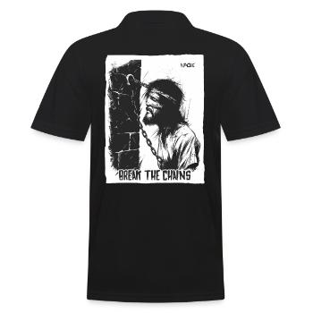 Suffering man, break the chains - Men's Polo Shirt - black - Back - Kai (181cm)
