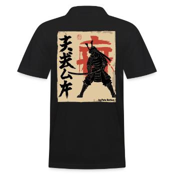 Japan japanischer vintage retro Samurai - Männer Poloshirt - Schwarz - Hinten - Kai (181cm)