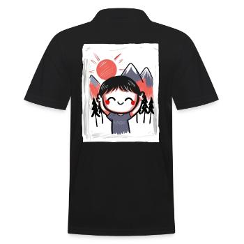 Enfant drôle et heureux dans la nature - Polo Homme - noir - Dos - Kai (181cm)